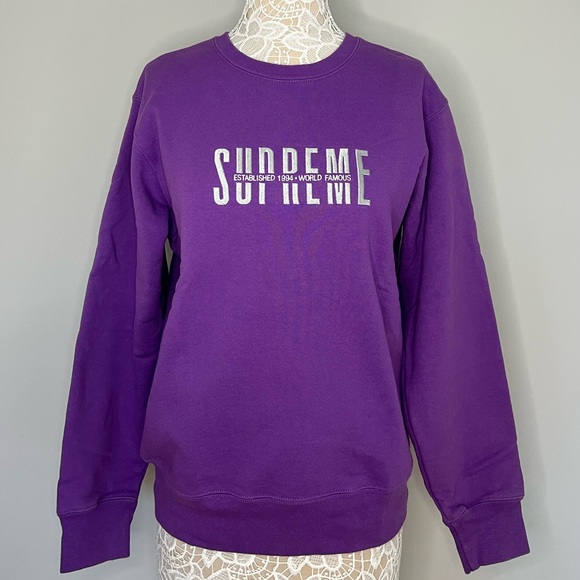 Supreme Established 1994 World Famous Crewneck in Purple - Picture 2 of 6
